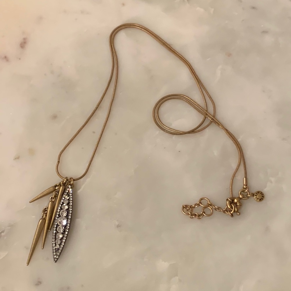 J.Crew Long Spikes and Sparkle Statement Necklace